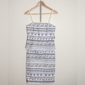 White House Black Market 2 Piece Tube Top and Pencil Skirt with Embroidery
